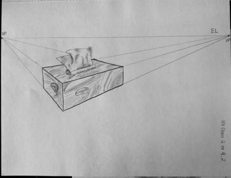 Basics 101: Class 2 - Foundation of Perspective - WetCanvas: Online Living for Artists Tissue Box Drawing, Box Of Tissues Drawing, 2 Pt Perspective Drawing, Prospective Drawing, Box Drawing, 2 Point Perspective Drawing, Tree Drawings Pencil, Nature Art Drawings, Perspective Drawing Architecture