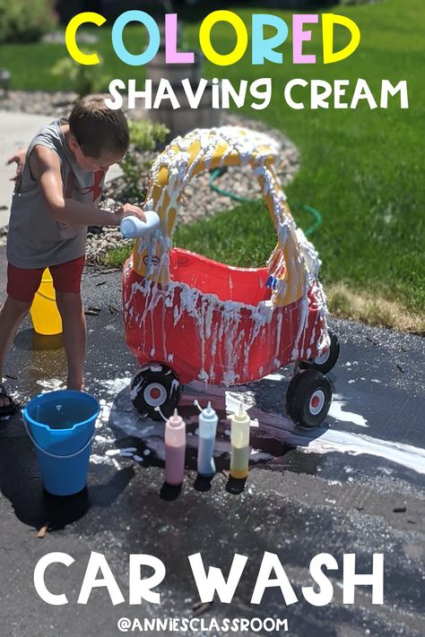 Car Wash Kids Activity, Car Wash Party, Kid Car Wash, Toy Car Wash, Diy Car Wash, Cream Car, Toddler Car, Gross Motor Activities, Outdoor Activities For Kids