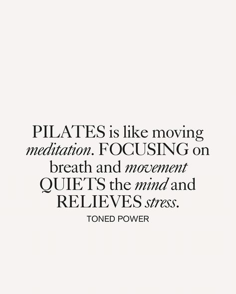 Bring calm and balance into your life! Pilates goes beyond movement—Through mindful breathwork, intentional movement, and a focus on the present moment, Pilates helps lower cortisol and stress. Swipe to see how Pilates can support you in finding peace, strength, and a deeper sense of well-being.✨ For more on how Pilates can transform stress management, visit the full blog on tonedpower.com🤎 Photos: @laura.piedrahita #MindBodyBalance #PilatesForWellness #StressRelief #wellnessjourney Pilates Quotes Inspiration, Pilates Content, Phrase Motivation, Pilates Motivation, Pilates Quotes, Lower Cortisol, Just Keep Moving Forward, Focus On The Present, Pilates Aesthetic