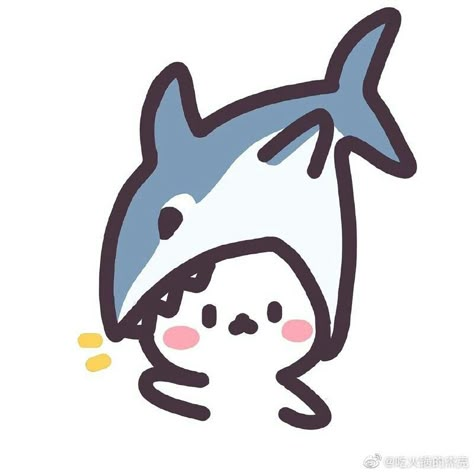 Ponyo Cute Drawing, Cute Doodle Icons, Avt Cute, Magic Runes, Zestaw Ikon, Goofy Drawing, Images Kawaii, Cute Shark, 캐릭터 드로잉