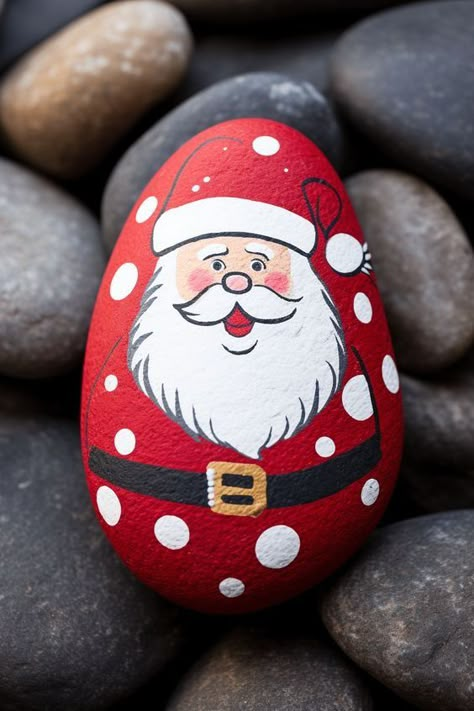 Ideas Con Piedras, Christmas Pebbles, Panted Rocks, Christmas Rock Painting Ideas, Christmas Rock Painting, Colored Rocks, Christmas Pebble Art, Rock Painting Supplies, Christmas Rocks