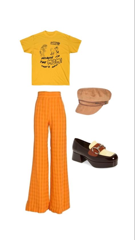 Orange Yellow Outfit, Lot Outfit Ideas, Harry Styles Concert Outfit Ideas, Hslot Outfit, Hslot Outfit Ideas, Harry Styles Outfit, 70s Inspired Fashion, Yellow Outfit, Swaggy Outfits