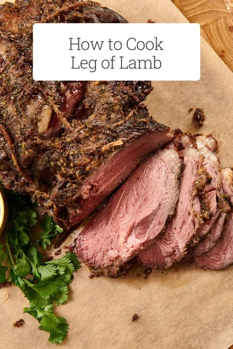 How to Cook Leg of Lamb / A leg of lamb is a the starring main dish featured in many a holiday celebration, and you want it to be perfect! Here are tips and tricks for cooking leg of lamb, plus leg of lamb recipes! #legoflamb #lambrecipes #holiday #maindish How To Cook Boneless Leg Of Lamb, Cooking Leg Of Lamb In Oven, Let Of Lamb Recipe, Leg Of Lamb Roast Boneless Dutch Oven, How To Cook A Lamb Leg, Whole Leg Of Lamb Recipe, Half Leg Of Lamb Recipes, Easy Leg Of Lamb Recipes, Holiday Lamb Recipes