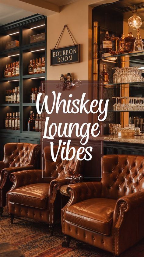 Turn your space into a Whiskey Lounge with these incredible ideas! Whether you're dreaming of a cozy Bourbon Room or a full-blown Whiskey Room, we've got all the tips to make your vision a reality. Discover perfect Bar Lounge Room layouts, fabulous Speakeasy Decor inspirations, and stylish Bourbon Bar designs. Make your home the ultimate hangout spot – whiskey glass in hand! #gg #homedesigninsider #homewhiskeybarideas Living Room Bar Corner, Speakeasy Bourbon Room, Basement Bar And Lounge, Small Whiskey Room Ideas, Bourbon Room Decor, Speakeasy Interior Design, Home Whiskey Bar Ideas, Home Whiskey Lounge, Speak Easy Room At Home