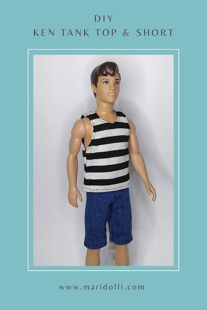 Ken Clothes Patterns Free, Wrap Up Top, Diy Ken Clothes, Barbie Clothes Diy, Diy Ken Doll Clothes, Barbie Doll Clothes Patterns, Ken Doll Clothes, Barbie Ken Doll, Doll Free Pattern