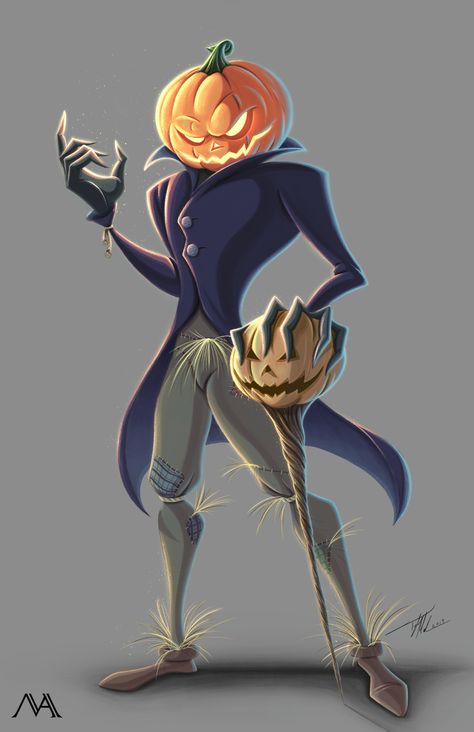 ArtStation - Pumpkin King, Tyler Mahn Cute Pumpkin Painting Ideas, Cute Pumpkin Painting, Pumpkin Reaper, Batman Art Drawing, King Painting, The Pumpkin King, Pumpkin Painting Ideas, Pumpkin Man, Pumpkin King