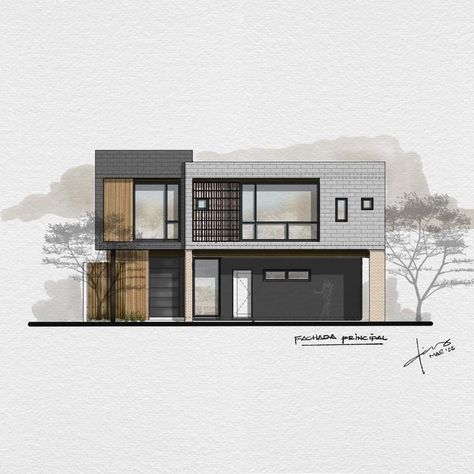 2d House Drawing, House Design Drawing, Interior Design Sketchbook, Architecture Blueprints, Perspective Drawing Architecture, Architecture Drawing Plan, Architectural Sketches, Interior Architecture Drawing, Facade Architecture Design