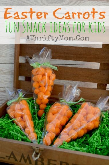 Easter Carrots Fun Snack Idea for Kids ~ Easter Snack - A Thrifty Mom - Recipes, Crafts, DIY and more Easy Snack Ideas For Kids, Easter Kids Snacks, Carrots For Easter, Easter Crafts To Make, Easter Snack, Easy Snack Ideas, Easter Party Food, Easter Snacks, 6 Birthday