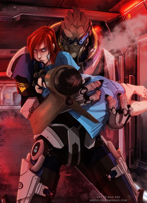 Mass Effect Shepard X Garrus, Garrus Vakarian X Shepard, Garrus Vakarian Art, Garrus X Shepard Romance, Femshep X Garrus, Garrus X Shepard, Garrus And Shepard, Shepard X Garrus, Jaal Mass Effect