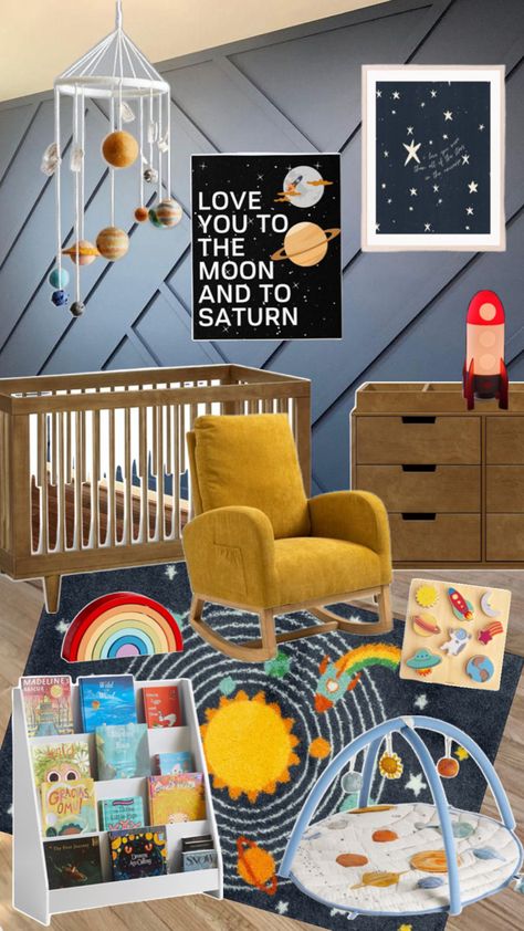 Rocket Ship Nursery, Rocket Nursery, Ship Nursery, Space Nursery, Baby Room Ideas, Baby Nursery, Baby Room, Rocket, Room Ideas