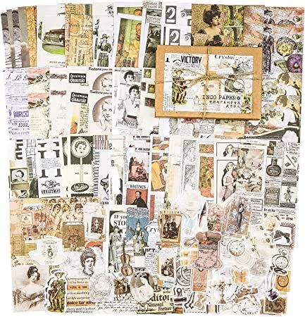 Amazon.com: Knaid 200 Pieces Vintage Ephemera Pack Decoupage Paper Junk Journal Kit Scrapbook Planner Sticker Supplies for Art Journaling Bullet Journals Collage Craft Notebooks Album Crafter Gifts (Retro Style) Scrapbook Planning, Scrapbooking Vintage, Vintage Room Decor, Crafter Gift, Scrapbooking Stickers, Bullet Journal Stickers, Scrapbooking Diy, Journal Kit, Scrapbook Embellishments