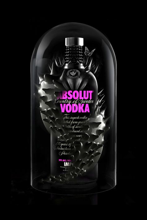 sold! | Absout Vodka campaign.   one of the best and longest running campaigns, ever. | ph. by obery nicolas Storm Wallpaper, Absolut Vodka, Skull Wallpaper, Eat And Drink, Bed Head, Art Sculpture, Cartoon Character, Dark Side, Gin