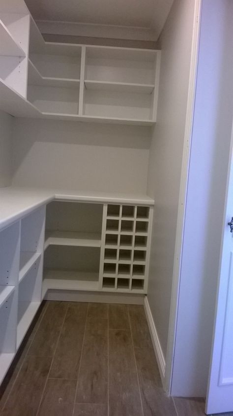 Tiny Butlers Pantry, Rectangular Pantry, Walk In Pantry Dimensions, Pantry Update, Small Walk In Pantry, Narrow Pantry, New House Construction, Pantry Renovation, Pantry Closet Design