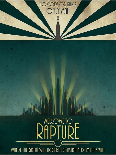 "Bioshock Rapture ADV Poster " Poster by Lemondeourien | Redbubble 2000s Horror, Bioshock Artwork, Wallpaper Gamer, Bioshock Rapture, Bioshock Cosplay, Bioshock Art, Video Game Logic, Tattoo Thoughts, Nail Aesthetic