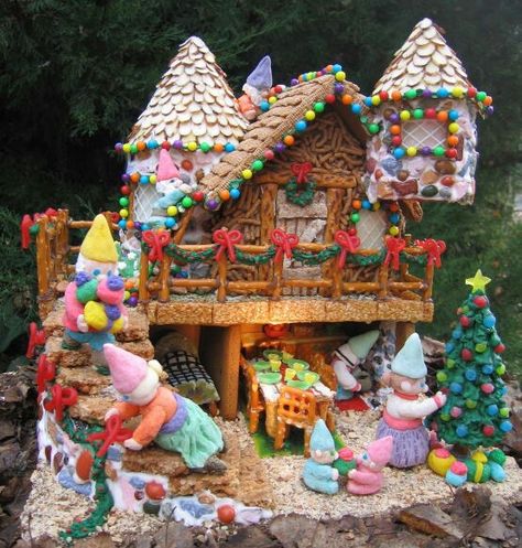 The Gnome Gingerbread House Gingerbread Castle, Gingerbread House Template, Make A Gingerbread House, Gingerbread House Designs, All Things Gingerbread, Gingerbread Party, Gingerbread House Cookies, Gingerbread Village, Candy House