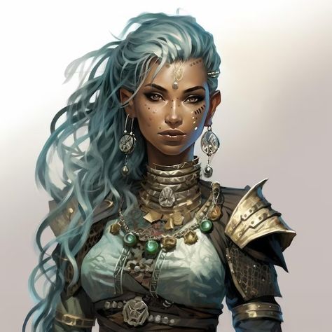 Earth Genasi Female Dnd, Genasi Female, Feminine Characters, Dnd Shenanigans, Air Goddess, Earth Genasi, Halfling Rogue, Barbarian Woman, Gaming Ideas