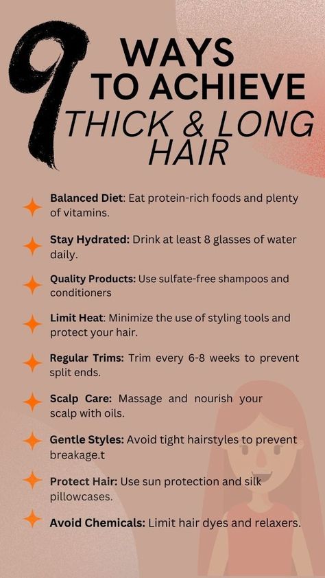 How To Maintain Long Hair, Health Hair Tips, Healthy Hair Routine Products, How To Keep Your Hair Healthy, Caring For Damaged Hair, Long Hair Routine, Thick Hair Tips, Hair Thickening Remedies, Thick Hair Growth