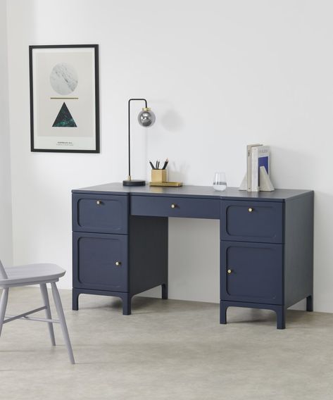 Wide Desk, Boys Desk, Quiz Design, School Desks, Bedroom Idea, Normann Copenhagen, Design Sofa, Navy Grey, Small Office