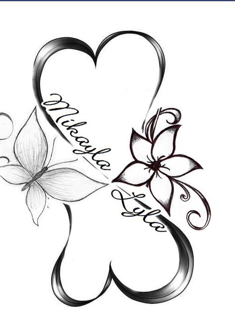 Tattoo Heart With Names, Heart Tattoo Designs With Names, Infinity Tattoo Designs With Name, Atrapasueños Tattoo, Tattoo Infinity, Tattoos For Moms With Kids, Heart With Infinity Tattoo, Heart Tattoos With Names, Tattoos For Moms