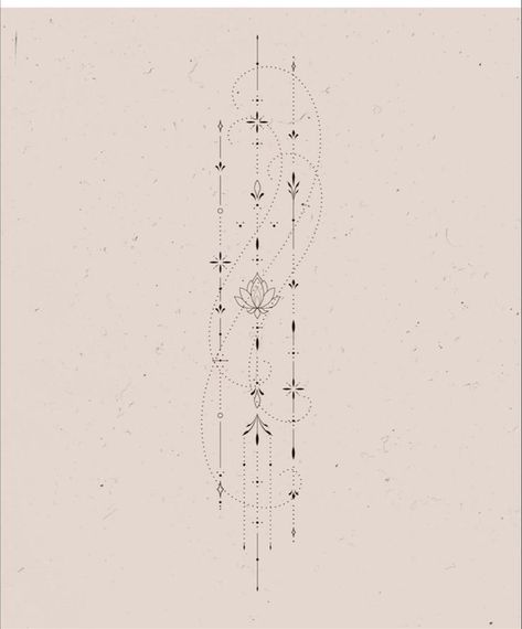 Learning To Fly Tattoo, Ornamental Tattoos For Women, Geometric Spine Tattoo, Vertical Tattoos For Women, Celestial Spine Tattoo, Fineline Spine Tattoo, Minimal Spine Tattoo, Word Tattoo Ideas, Word Tattoo