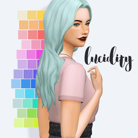 Mint Sims 4 Cc Hair, Sims 4 Hair Color Slider, The Sims 4 Cc Mint Hair, Sims 4 Cc Hair Color Slider, More Hair Colors Sims 4, Sims 4 Cc Pastel Hair, Sims 4 Cc Coloured Hair, Sims 4 Colorful Hair Cc, Sims 4 Cc Hair Colours