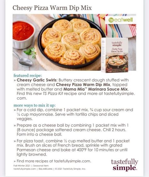 Tastefully Simple Dip Recipes, Tastefully Simple Party Ideas, Simple Dip Recipes, Tastefully Simple Consultant, Tastefully Simple Recipes, Pizza Kit, Cold Dips, Cheesy Dip, Easy Dips