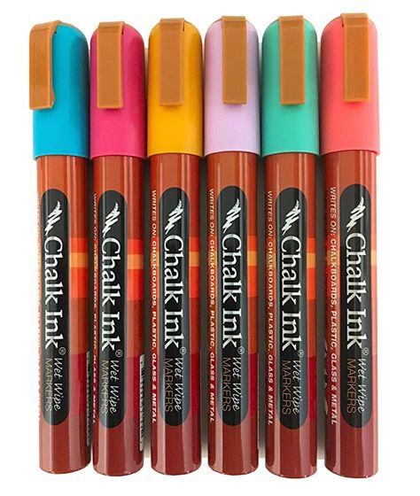 Chalk Ink 6mm Liquid Chalk Marker Tropical Set of 6 Chalkboard Writing, Chalk Marker, Liquid Chalk Markers, Chalk Ink, Letter Tracing, Liquid Chalk, Marker Set, Easy Writing, Acrylic Letters