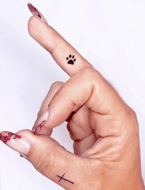 Finger Paw Print Tattoo, Finger Tattoos Paw Print, Paw Print Finger Tattoos For Women, Small Paw Tattoos For Women, Dog Paw Finger Tattoo, Paw Print Tattoo Finger, Paw Print Tattoo On Finger, Dog Paw Tattoos For Women Arm, Paw Finger Tattoo