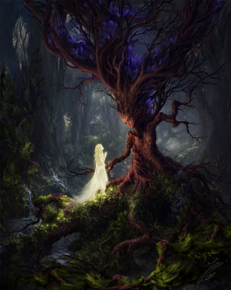 ArtStation - The Sleeping Green - Öinen-Matkaaja (Nightly Traveler), Julian Bauer Fairytale Art, Arte Fantasy, Ethereal Art, Art And Illustration, 판타지 아트, Fairy Art, Spiritual Art, Fantasy Artwork, Fantasy Landscape