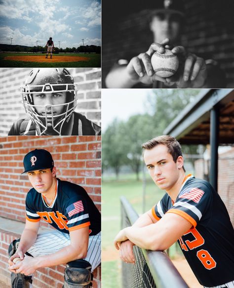 Athletic Boys Senior Sports Photo Shoot on the Baseball Field with Senior Photographer Sarah McAffry in Downtown Knoxville. For more senior portrait ideas and poses for guys, visit www.sarahmcaffry.com! Baseball Field Senior Pictures, Boys Baseball Senior Picture Ideas, Multi Sport Senior Pictures, Baseball Photoshoot Ideas, Senior Photoshoot Ideas For Guys, Baseball Photoshoot, Baseball Poses, Baseball Senior Pictures, Baseball Pics