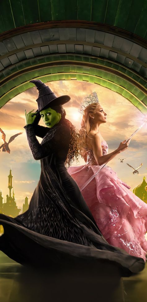 Musical Wallpaper, Wicked Movie, Elphaba And Glinda, Broadway Costumes, Glinda The Good, Wicked Musical, Glinda The Good Witch, Cynthia Erivo, Ariana Grande Fans