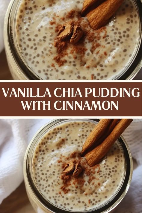 This Vanilla Chia Pudding with Cinnamon is the perfect make-ahead breakfast or dessert! Packed with fiber, omega-3s, and antioxidants, it’s healthy and satisfying. Customize it with your favorite toppings like fresh berries, granola, or nut butter. Make it the night before for an easy grab-and-go meal! Pin it for later and give it a try! Vanilla Chia Seed Pudding, Chia Pudding Recipes Healthy, Chia Breakfast, Healthy Pudding, Vanilla Chia Pudding, Chia Seed Recipes Pudding, Chia Recipe, Pudding Flavors, Homemade Pudding