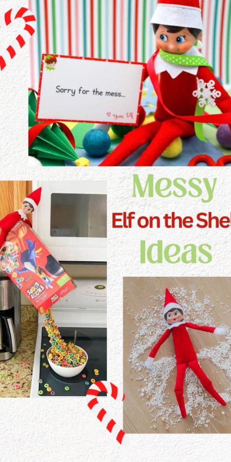 Want to create some messy mischief with your Elf on the Shelf? Try one or all of these seven messy Elf ideas. These are so much fun and will have your children rolling with laughter. The Elf on the Shelf is notorious for mischief, let us help you create memories that will last a lifetime with your kids and your Christmas Elf. Elf On The Shelf 3 Days Left, Elf On The Shelf Makes A Mess, Elf Mess Ideas, Messy Elf Ideas, Elf On The Shelf Messy Ideas, Elf On The Shelf Ideas Simple, Messy Elf On The Shelf Ideas, Buddy The Elf Spaghetti, Elf Mischief Ideas