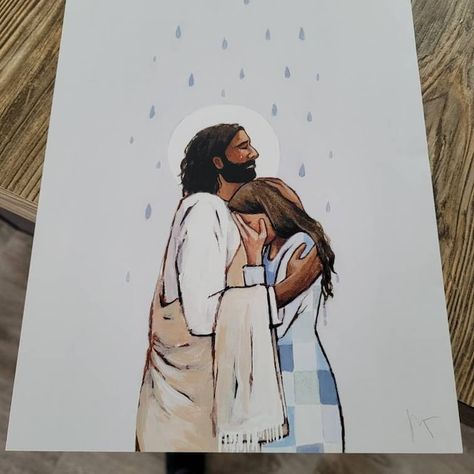 When the Blues Came and the Rains Fell He Was There, Jesus Christ Art, Jesus Christ Artwork, Jesus Christ Art Print, Jesus Christ, Christian - Etsy Watercolor And Acrylic, Jesus Christ Artwork, Pictures Of Christ, Broken Hearted, Jesus Christ Art, In His Time, Jesus Wallpaper, Christian Bible Quotes, Jesus Is Life