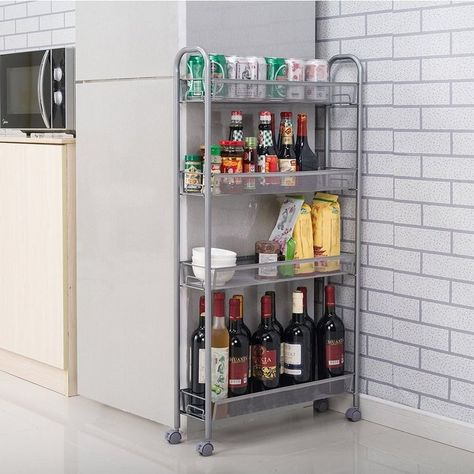 Space Saving Hacks, Kitchen Storage Cart, Rolling Storage, Storage Towers, Storage Cart, Kitchen Roll, Rack Shelf, Tiny Kitchen, Storage Hacks