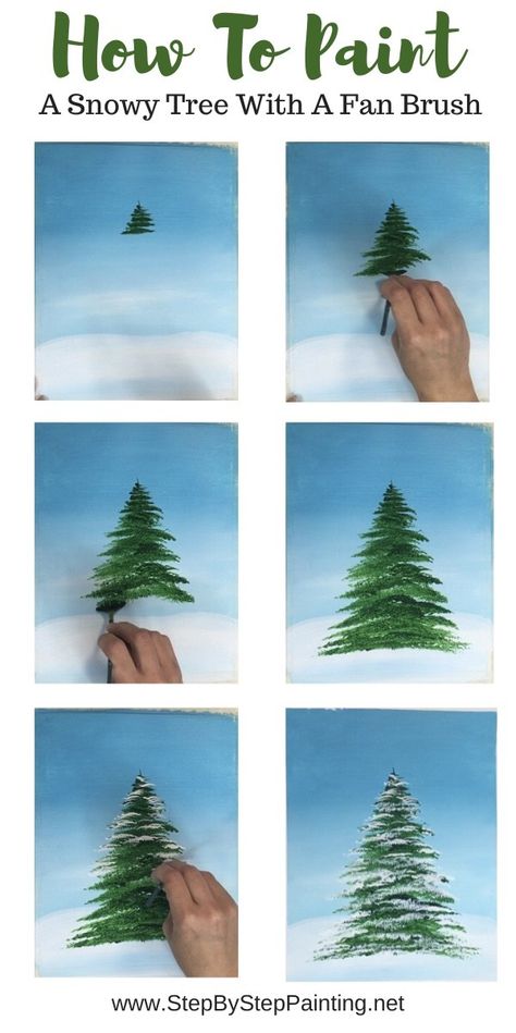 How To Paint A Christmas Tree Three Ways - Step By Step Painting Paint A Christmas Tree, Paintings Easy, Christmas Paintings On Canvas, Christmas Tree Painting, Easy Canvas Painting, Canvas Painting Diy, Hur Man Målar, Acrylic Painting Techniques, Christmas Canvas