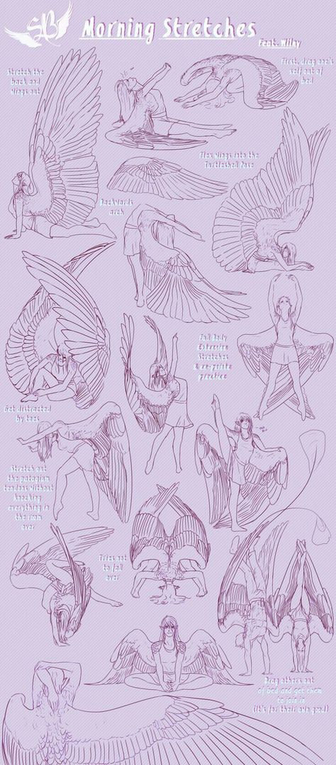 Morning stretches with me wings Some Drawings, Wings Drawing, Poses References, 판타지 아트, Art Poses, Drawing Base, Drawing Poses, Drawing Reference Poses, Drawing Tips