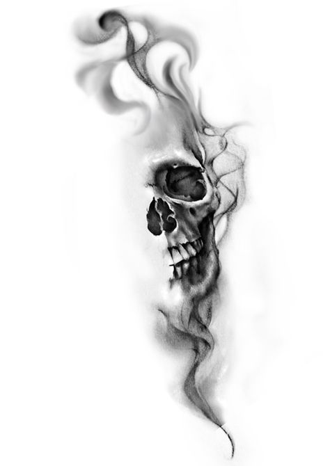 Skull Tattoo Designs Men, Fading Skull Tattoo, Skull And Fire Tattoo, Smoky Skulls Tattoo, Masculine Skull Tattoo, Skull Men Tattoo, Chest Tattoo Female Skull, Cool Skull Tattoos Men, Screaming Skull Tattoo