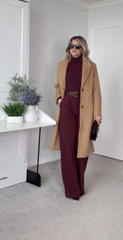 Burgundy Pants Outfit, Burgundy Outfits, Maroon Outfit, Maroon Pants, Burgundy Pants, Burgundy Outfit, Color Combos Outfit, True Autumn, Color Combinations For Clothes