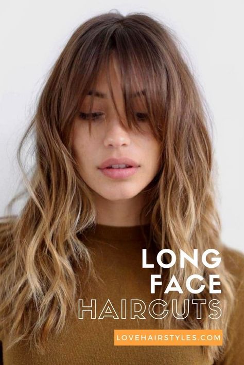 Styles For Medium Length Hair, Oblong Face, Oblong Face Shape, Long Face Haircuts, Long Face Hairstyles, Face Shape Hairstyles, Long Face, Long Hair With Bangs, Long Faces