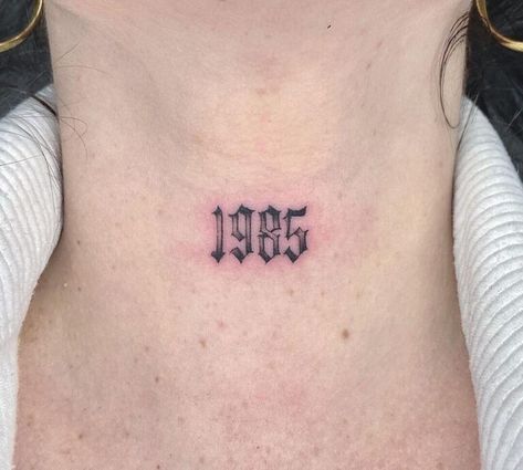 Small Front Neck Tattoos For Women, Number Neck Tattoo, Front Neck Tattoos Women, Tattoos Y2k, The Neck Tattoo, Word Neck Tattoos, Chest Tattoo Wings, Number Tattoo Ideas, Wing Neck Tattoo