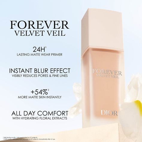 Dior Forever Velvet Veil Matte Primer - Dior | Sephora Forever Foundation, Matte Primer, Mattifying Primer, Matte Skin, Dior Forever, Beauty Wishlist, Makeup Wishlist, Real Techniques, Bumble And Bumble