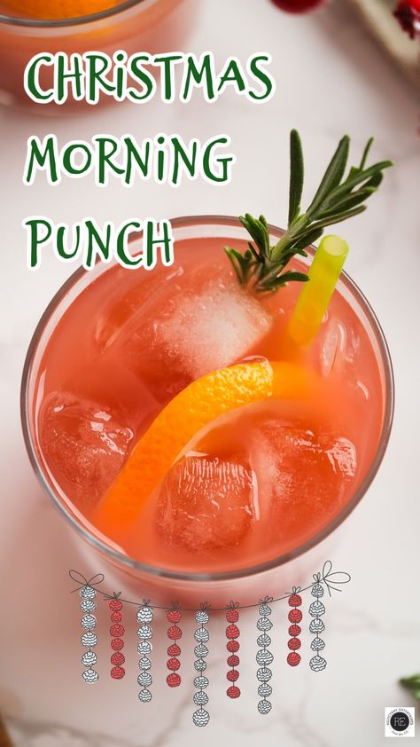 Breakfast Christmas Punch, Spiced Christmas Punch, Punch For Brunch, Christmas Brunch Punch, Breakfast Punch Recipe, Run Punch, Breakfast Punch, Christmas Morning Punch, Brunch Punch