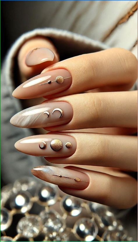 Boho Nails, Unghie Nail Art, Witchy Nails, Moon Nails, Nail Art Inspo, Elegant Nails, Fancy Nails, Chic Nails, Nail It