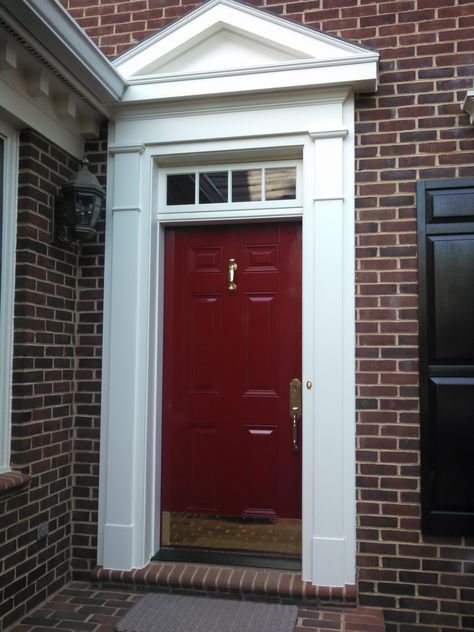 Fine Paints of Europe/Hollandlac Brilliant/Rembrandt Red Maroon Doors On Houses, Fine Paints Of Europe Hollandlac, Fine Paints Of Europe, Wooden Garage Doors, Wooden Garage, Custom Painting, Red Door, House Projects, Rembrandt