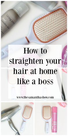 How to straighten your hair at home like a boss. - The Samantha Show #CleanRadiance #ad Straightening Hair Tips, Blowout At Home, The Perfect Blowout, Straightening Curly Hair, Perfect Blowout, Blow Dry Hair, Show Beauty, Hair Techniques, Hair Straighteners