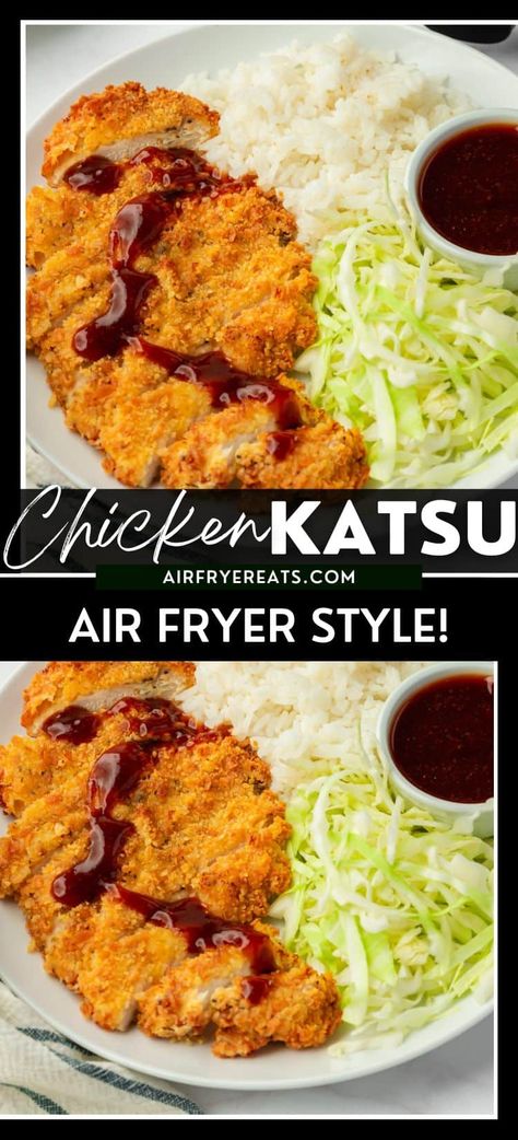 Air Fryer Chicken Katsu, Chicken Katsu Sauce, Chicken Katsu Recipes, Cabbage Steaks Recipe, Fried Chicken Cutlets, Chicken Cutlet Recipes, Tonkatsu Sauce, Japanese Chicken, Chicken Katsu