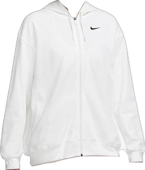 nike white oversized zip-up hoodie (new with tags) White Nike Hoodie, Nike Zip Up Hoodie, Oversized Zip Up Hoodie, Black And White Nikes, Stylish Hoodies, Nike Zip Up, Adidas Hoodie, Nike Sweatshirts, Nike White