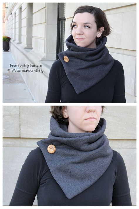 Sewing Neck Warmers, Neck Scarf Pattern Sewing, Sewing Pattern Scarf, Neck Cowl Pattern Sewing, Infinity Scarf Patterns Sewing, Fabric Cowl Pattern, Cowl Scarf Sewing Pattern, Diy Neck Scarf How To Make, Winter Hats To Sew