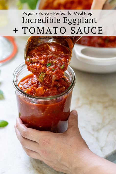 When I say this eggplant + tomato sauce is incredible, it is because I don't fancy myself an eggplant lover...yet I absolutely adore this recipe. The peeled + diced eggplant is cooked down to tender perfection and then simmers in the flavorful tomato-based sauce — soaking up all of its comforting vibes. It's a beautiful way to add veggies to your favorite pasta, on a quick homemade pizza, or spooned on top of grilled meats for a boost of that amazing summer flavor. Tomato Sauce Canned Tomatoes, Natural Nurturer, Toddler Snack, Cooking Onions, Dessert Waffles, Vegetarian Recipes Lunch, Meat Pasta, Grilled Meats, Slow Cooker Roast